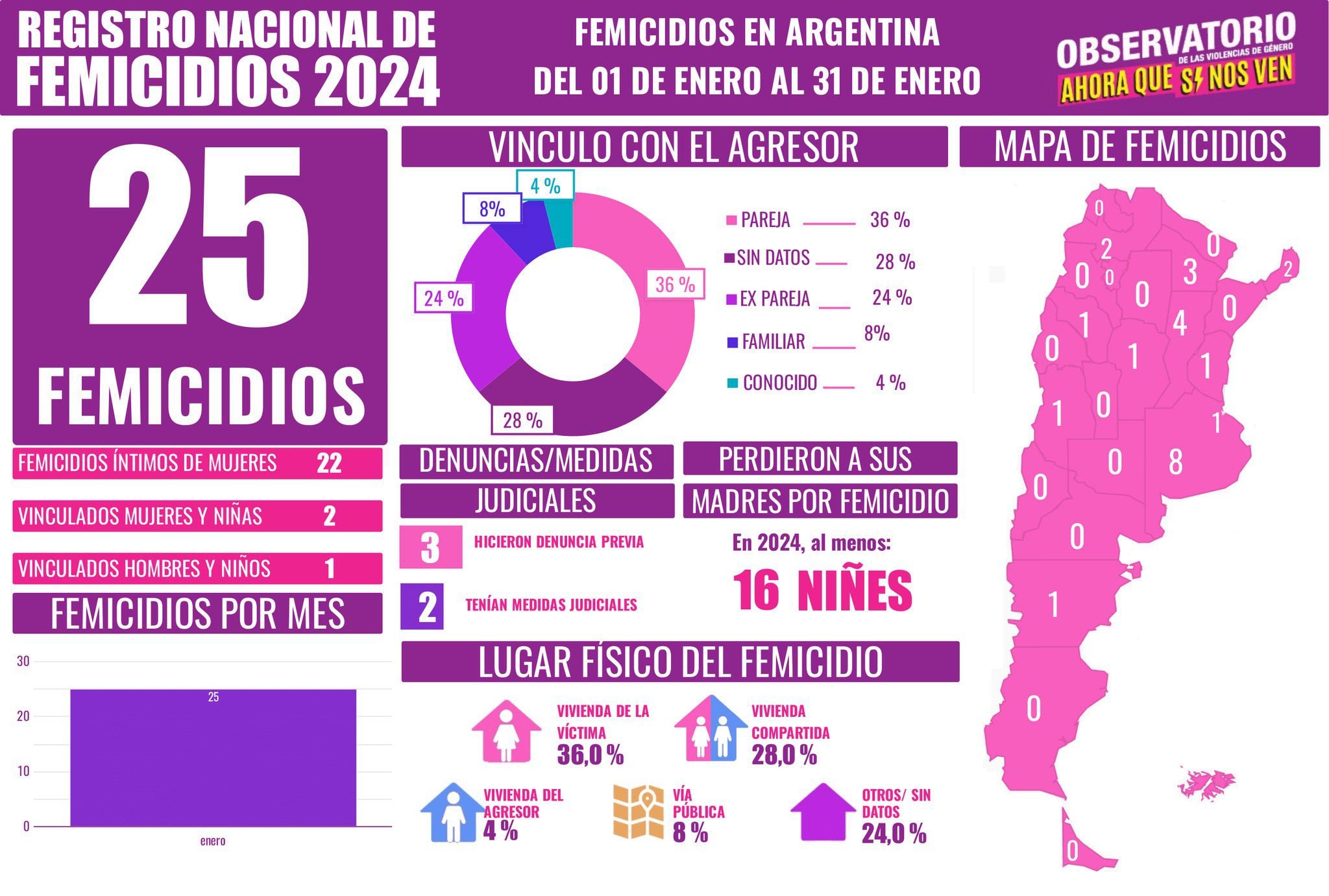 Femicidios Argentina enero 2024