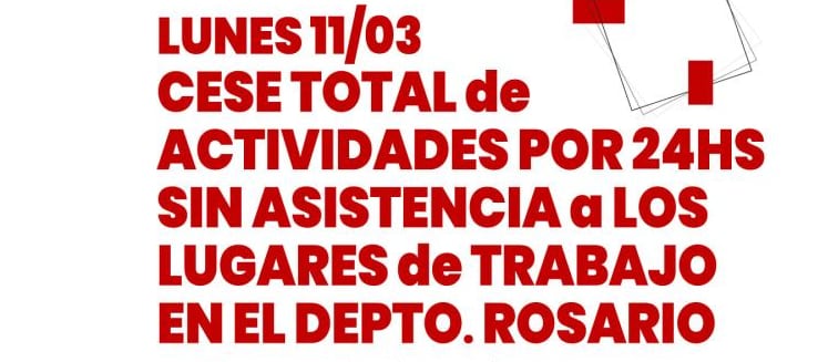 Este lunes no habrá clases en las escuelas publicas de Rosario