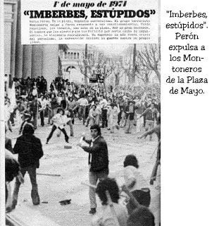 Perón echa a los montoneros de la Plaza de Mayo, 1 de mayo 1974