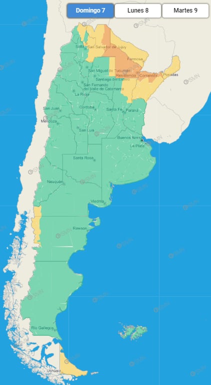 mapa de alertas domingo 07/04/2024