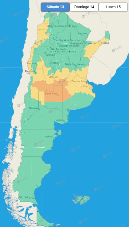 alertas meteorológicas para el fin de semana sábado