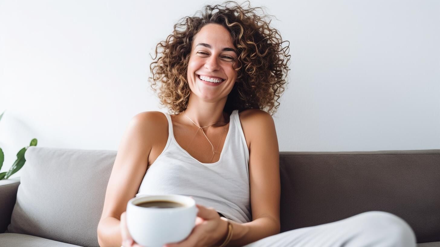 Imagen de una persona disfrutando de una taza de café en un sillón acogedor en casa por la mañana, promoviendo un despertar relajante y revitalizante. (Imagen ilustrativa Infobae)