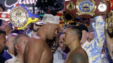 Photo of El tenso cara a cara entre Tyson Fury y Oleksandr Usyk antes de la gran pelea que paraliza al mundo del boxeo: “Voy a dejarlo con la espalda en la lona”