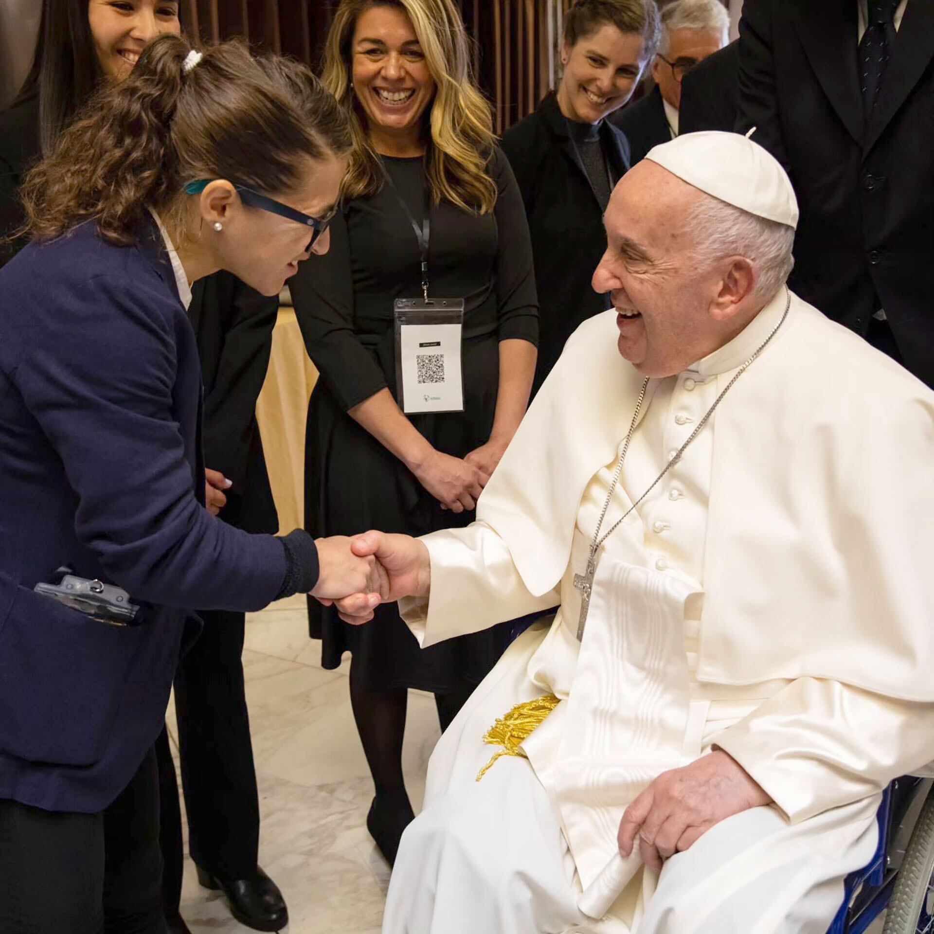 visita de Paula Pareto al Papa en el Vaticano