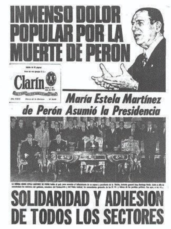 Arturo Cagide, muerte de Perón