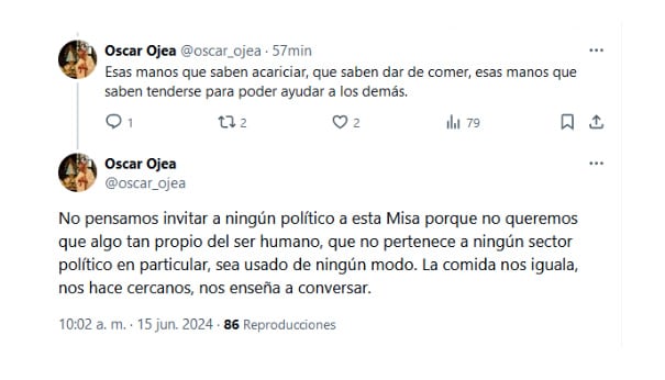 Tuit Advertencia de Ojea