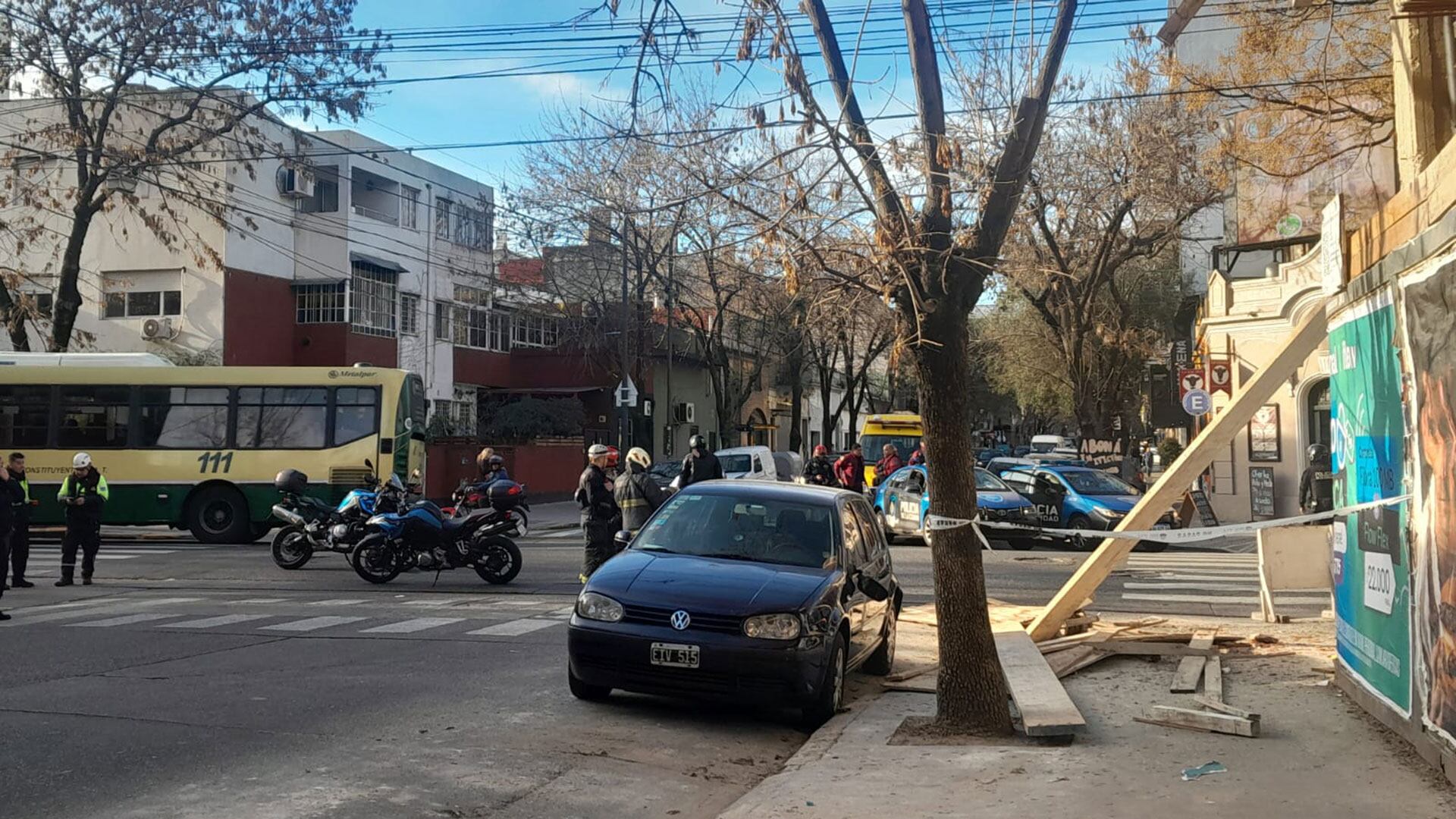 Cayó un andamio en una obra de Palermo y hubo dos heridos