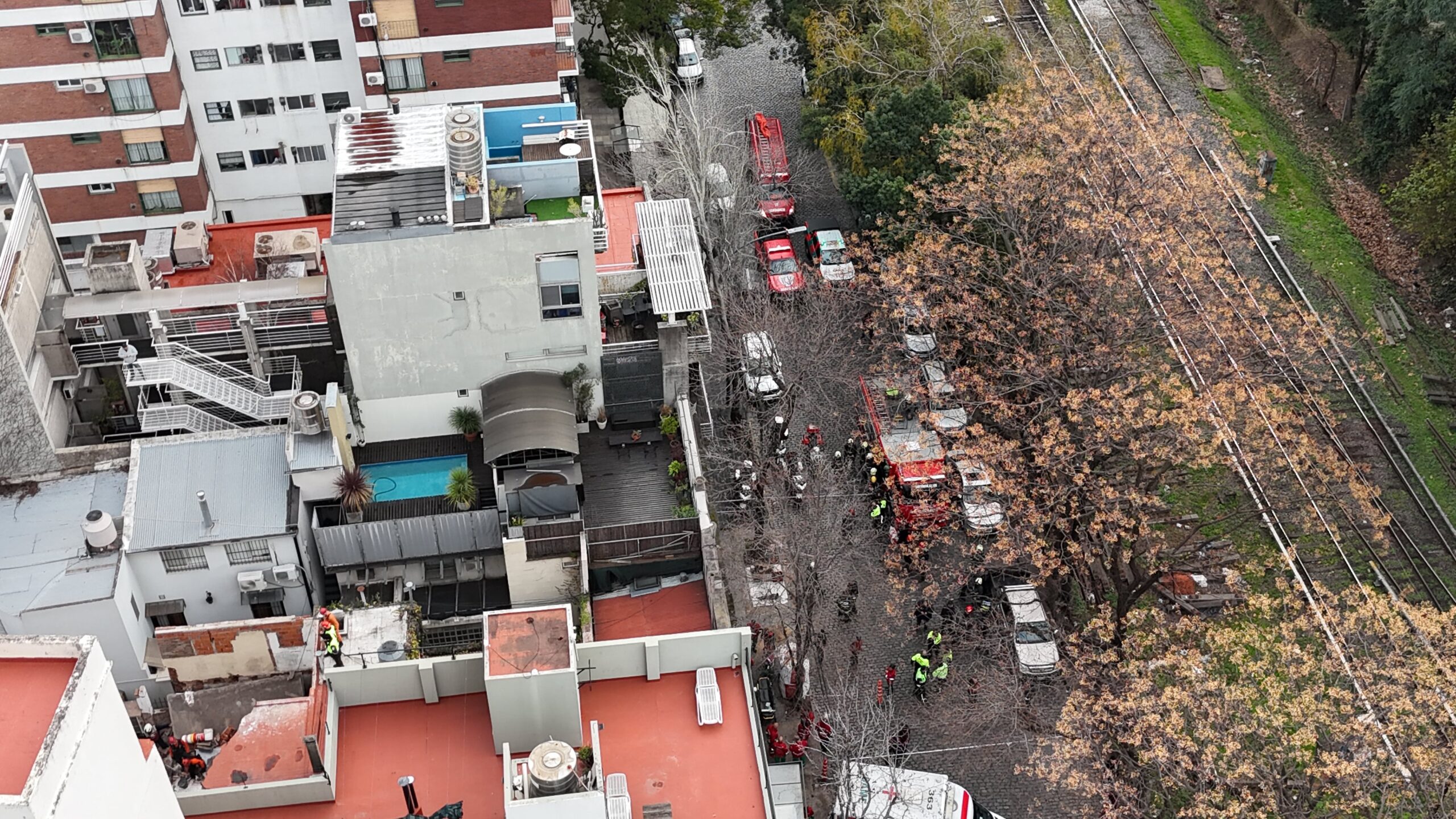 Derrumbe obra en construcción en Belgrano