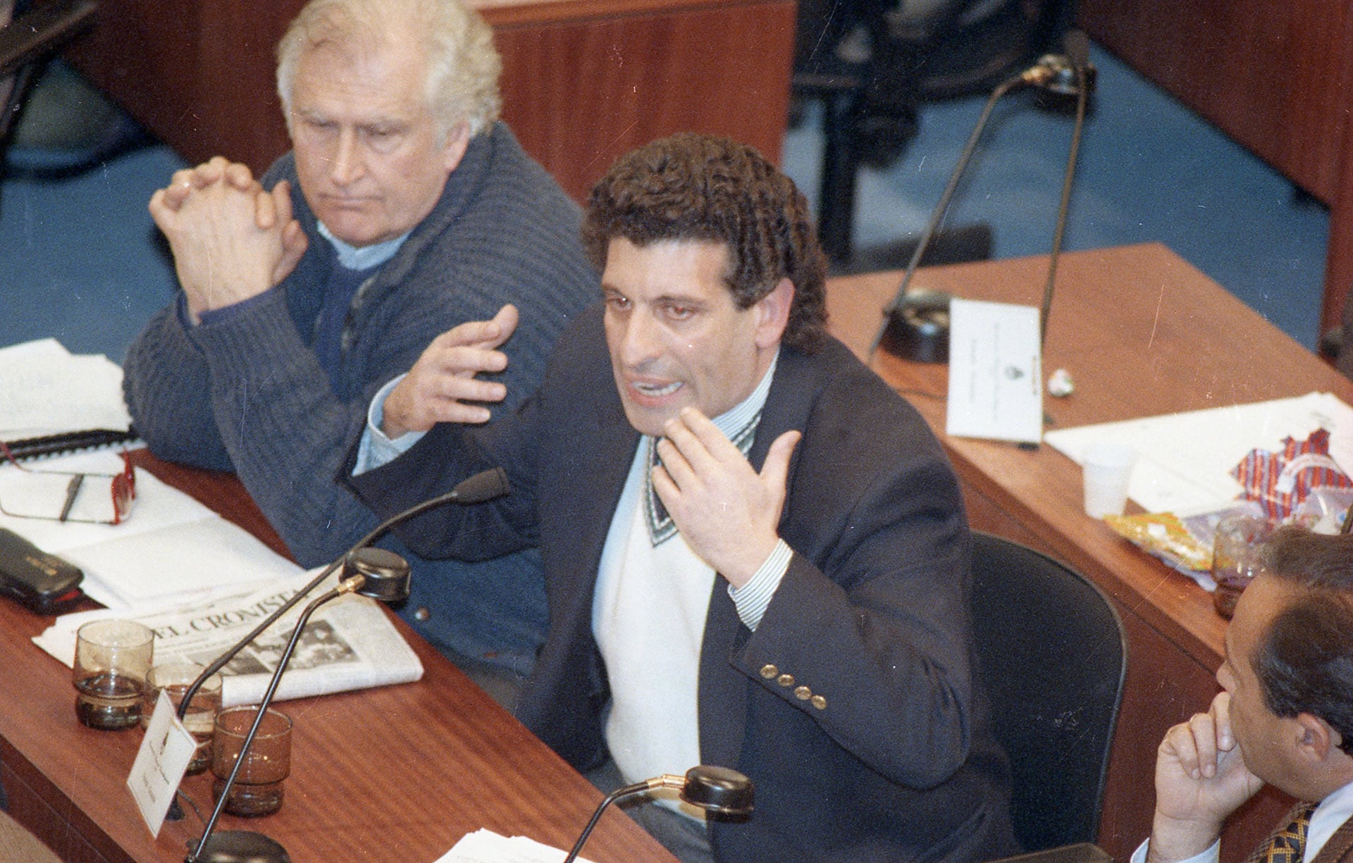 Carlos Chacho Alvarez junto a Pino Solanas, el Frente Grande en la Convención Constituyente de 1994 (Carlos Luna)